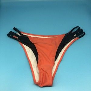 String Bikini Bottom Women’s XL Black Orange Triple String NWOT